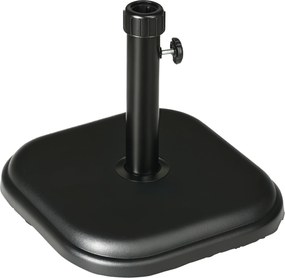 Outsunny Base Cimento 11kg Guarda-Sol Mastros Ø32-38mm Varanda Pátio Jardim Exterior Resistente Intempéries 36x36x31cm Preto | Aosom Portugal