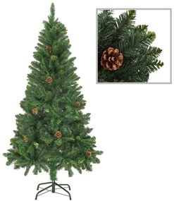 284314 vidaXL Árvore de Natal artificial com pinhas 150 cm verde