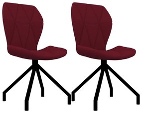 3087332 vidaXL Cadeiras de jantar 2 pcs couro artificial vermelho