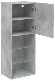 Móvel de TV com luzes LED 40,5x30x102 cm cinzento cimento