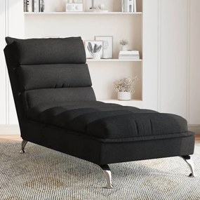 Chaise lounge com almofadões tecido preto