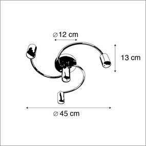 LED Candeeiro de teto inteligente preto incluindo 4 WiFi G95 - Facile Moderno,Art Deco