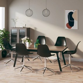 vidaXL Cadeiras de jantar giratórias 6 pcs PP preto