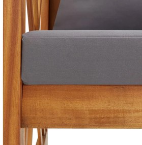 2 pcs conjunto lounge de jardim c/ almofadões acácia maciça