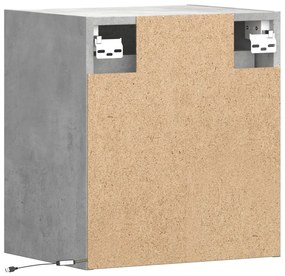 Móveis de parede para TV com luzes LED 2 pcs cinzento cimento
