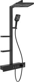 Mexen Saxx conjunto de chuveiro de superfície com chuveiro de teto e bateria, preto - 78102-70