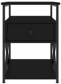 Mesa de cabeceira 2 pcs 40x42x55 cm derivados de madeira preto