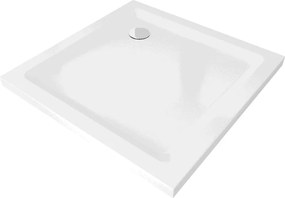 Mexen Flat base de duche quadrada slim 80 x 80 cm, branco, sifão cromado - 40108080