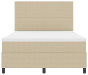 Cama Box Spring com Colchão Verde Claro Cinza 140x200 cm Tecido de Vel