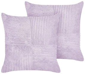 Conjunto de 2 almofadas decorativas em bombazine violeta 43 x 43 cm MILLET Beliani