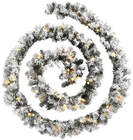 Grinalda de Natal com luzes LED 5 m PVC verde