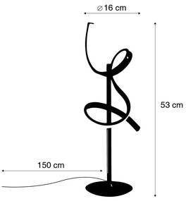 Candeeiro de mesa design em latão com LED e dimmer - Krisscross Design