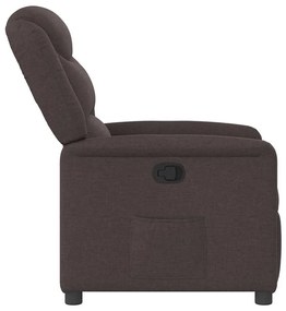 Poltrona reclinável tecido castanho-escuro