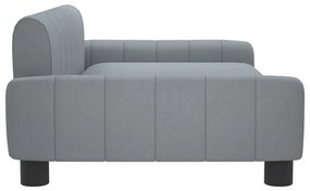 Sofá infantil 90x53x30 cm tecido cinzento-claro