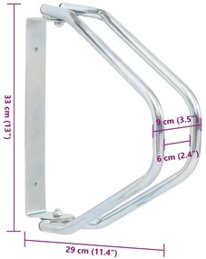 Suporte de parede para bicicleta 2 pcs aço galvanizado