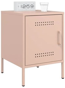 Mesas de cabeceira 2 pcs 36x39x50,5 cm aço rosa