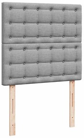 Cama com molas/colchão 100x200 cm tecido cinzento-claro