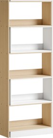 HOMCOM Estante Expansível 5 Níveis Estante para Livros Giratória 350° Largura Ajustável Convertível em L Reta ou Compacta 111,5x23,8x163,7 cm Madeira e Branco | Aosom Portugal