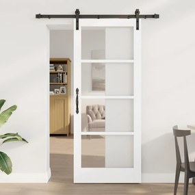 Porta Deslizante vidaXL com Ferragens 'ORKDAL'Branca 83x202 cm