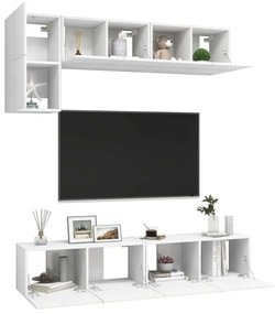 Conjunto de 5 Móveis de Parede de TV Beja M - Branco - Design Moderno