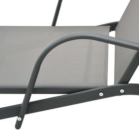 Espreguiçadeiras com mesa 2 pcs textilene e aço