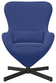 Poltrona de Ovo vidaXL Azul Veludo