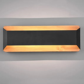 Candeeiro de parede preto 35 cm incl. LED regulável em 3 níveis - Tyko Moderno