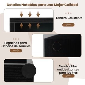 Estante com 2 cubos 42 x 29,5 x 53,5 cm com prateleira ajustável em 5 posições para sala, quarto, escritório Preta