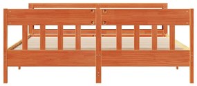 Cama sem colchão 180x200 cm pinho maciço castanho-mel