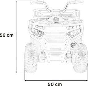 Moto 4 eletrica 12V 4x4 para crianças ATV Robust 01, Rodas de espuma EVA Preta