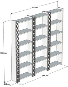 Estante City – Noz – 184,6 x 170 x 24,2 cm