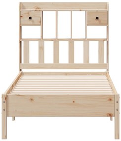 Cama com estante sem colchão 75x190 cm pinho maciço
