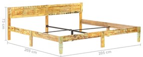 Estrutura de cama madeira recuperada maciça 200x200 cm