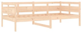 Sofá-cama madeira de pinho maciça 90x190 cm