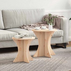 vidaXL Mesa de centro 2 pcs Natural 46 x 46 x 47 cm