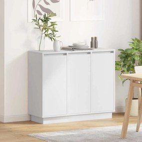 Aparador vidaXL com LED Branco 90x32x75 cm em madeira de engenharia