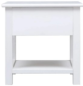 Mesa de apoio 40x40x40 cm madeira de paulownia branco