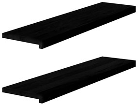 Soleiras da janela 2 pcs 100x25x2 cm carvalho castanho-escuro