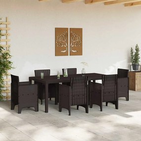 Mesa de Jardim vidaXL Marrom 200x100x73 cm em Rattan Sintético