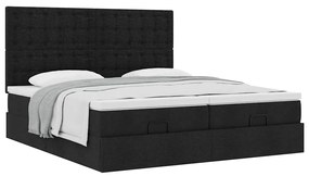 63 / 5,000vidaXL Estrutura de cama otomana com colchões tecido preto