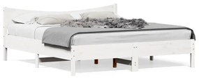 vidaXL Cama sem colchão 200x200 cm madeira de pinho maciça branco