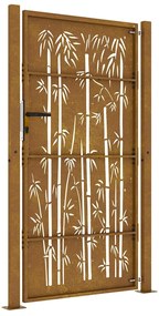 Portão de jardim 105x180 cm aço corten design quadrados