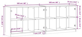 Estante c/ portas 204x37x75 cm derivados madeira cinza cimento