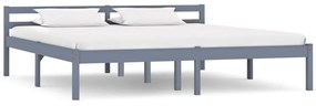Estrutura de cama 180x200 cm madeira pinho maciço cinzento