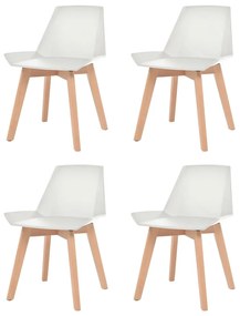 vidaXL Cadeiras de jantar 4 pcs plástico branco