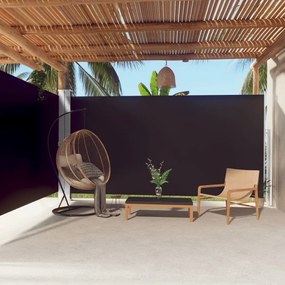 vidaXL Toldo lateral retrátil 200x600 cm preto