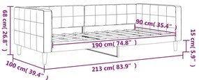 Sofá-cama 90x190 cm veludo preto