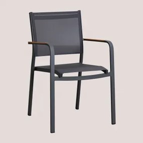 Cadeira de jardim empilhável de alumínio Archer Cinza Antracite - Sklum