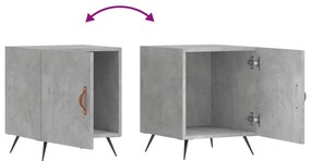 Mesa cabeceira 2pcs 40x40x50 cm derivados madeira cinza cimento