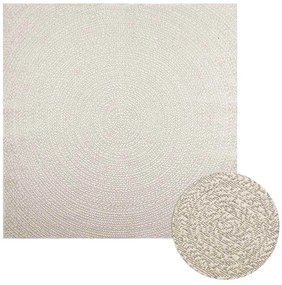 Tapete ZIZUR creme 200x200cm aspeto de juta interior e exterior